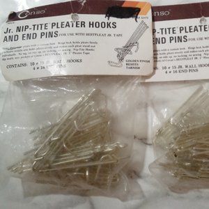 VTG JR.- NIP TILE PLEATER HOOKS.GOLD FINISH
